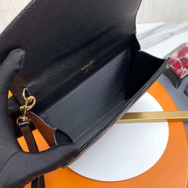 YSL CASSANDRE matelassé leather flap clutch black - Image 8