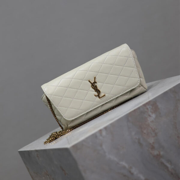 YSL GABY chain phone holder in lambskin Beige - Image 2