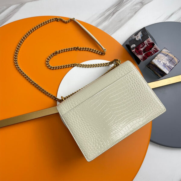 YSL Crocodile-embossed leather SUNSET Medium Beige - Image 4
