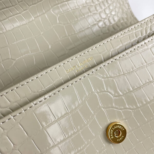 YSL Crocodile-embossed leather SUNSET Medium Beige - Image 7