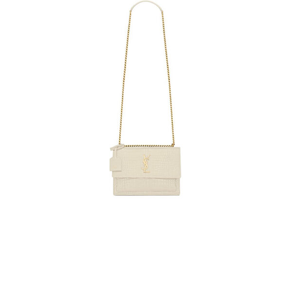 YSL Crocodile-embossed leather SUNSET Medium Beige