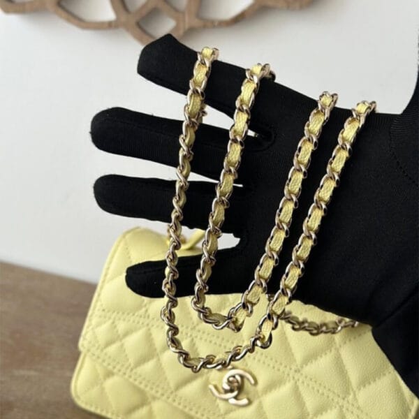 CHANEL Chain Clutch Yellow - Image 7