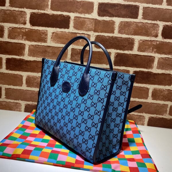 GG Multicolour small tote bag black - Image 3