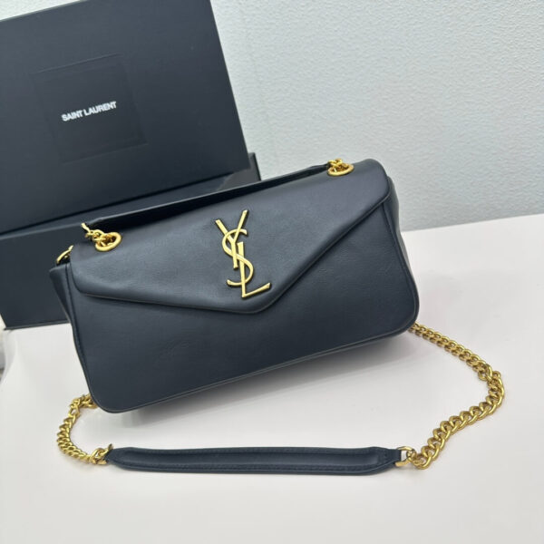 YSL CALYPSO small in plunged lambskin black - Image 2