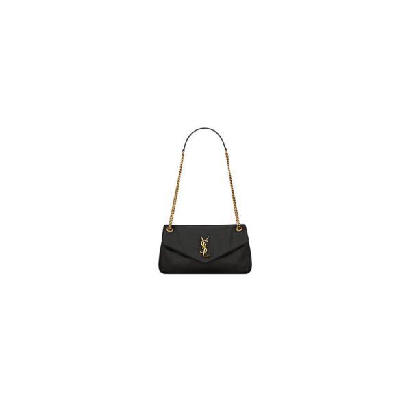 YSL CALYPSO small in plunged lambskin black