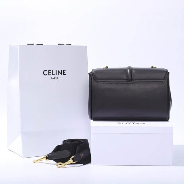 CELINE Teen 16 Soft in Supple Calfskin(High-end Grade) black - Image 4