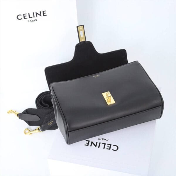 CELINE Teen 16 Soft in Supple Calfskin(High-end Grade) black - Image 7