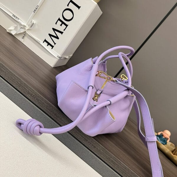 Loewe Small Paseo bag in shiny nappa calfskin(high-end grade) Lake Blue - Image 3