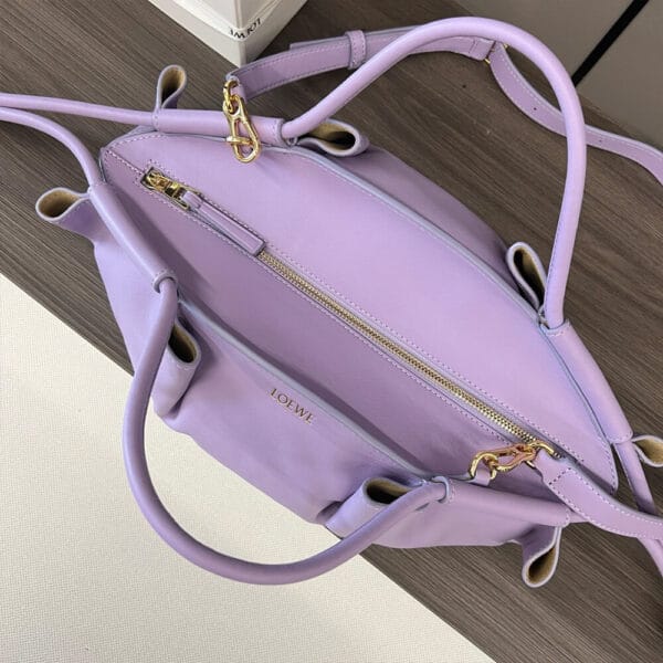 Loewe Small Paseo bag in shiny nappa calfskin(high-end grade) Lake Blue - Image 6