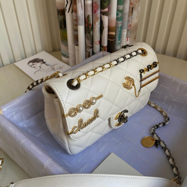 SMALL FLAP BAG Beige - Image 3