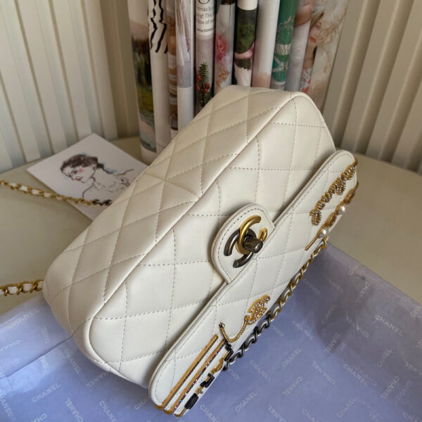 SMALL FLAP BAG Beige - Image 5