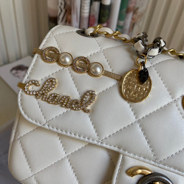 SMALL FLAP BAG Beige - Image 6