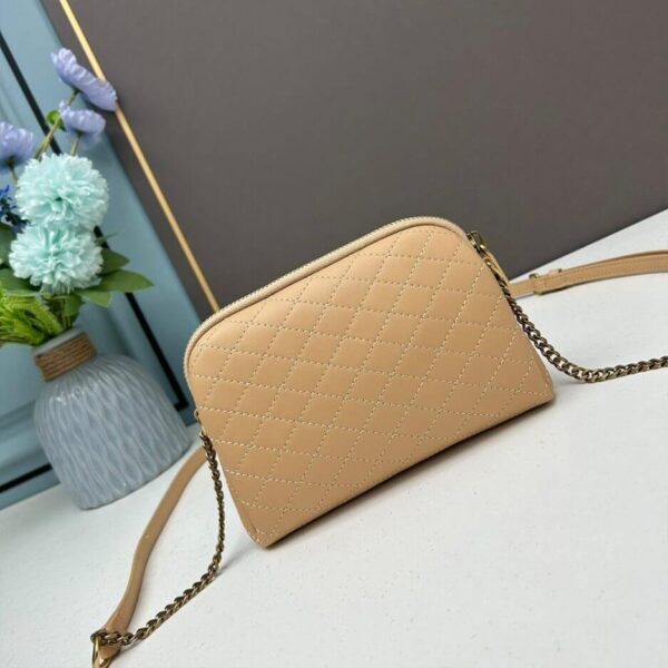 YSL Gaby zipped pouch in quilted lambskin Khaki - Image 4