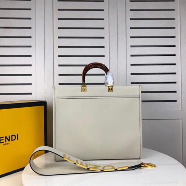 FENDI SUNSHINE Medium Tote Bag Beige - Image 3