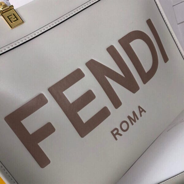 FENDI SUNSHINE Medium Tote Bag Beige - Image 4