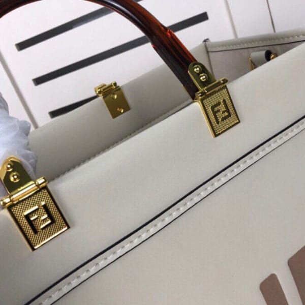 FENDI SUNSHINE Medium Tote Bag Beige - Image 6