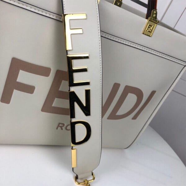 FENDI SUNSHINE Medium Tote Bag Beige - Image 7