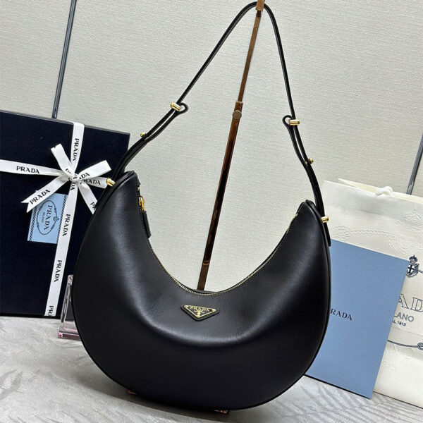 Prada Large leather shoulder bag black - Image 2