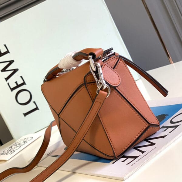 LOEWE Mini Puzzle bag in classic calfskin Khaki - Image 3