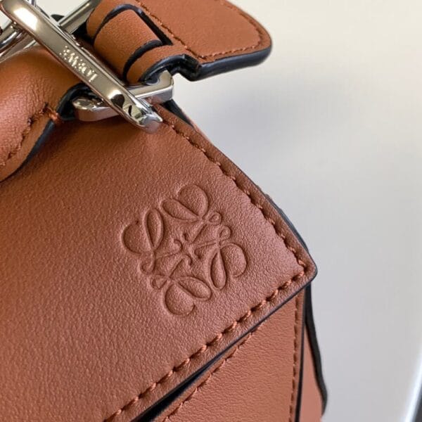 LOEWE Mini Puzzle bag in classic calfskin Khaki - Image 6
