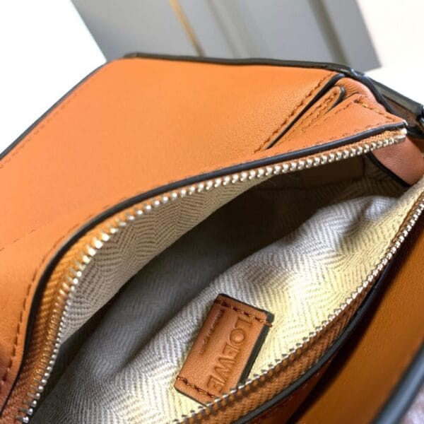 LOEWE Mini Puzzle bag in classic calfskin Khaki - Image 8