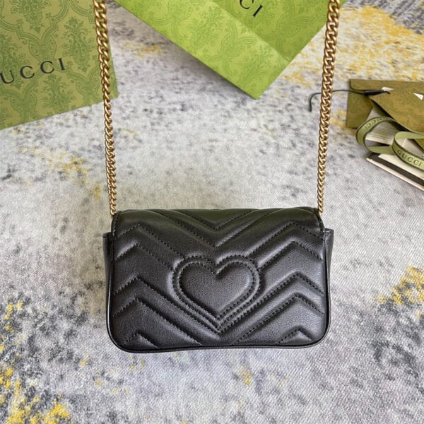 GG Marmont matelasse leather super mini bag black - Image 4