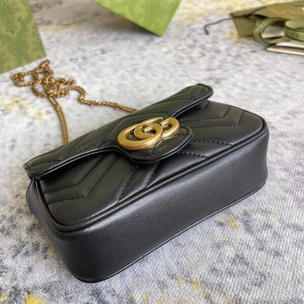 GG Marmont matelasse leather super mini bag black - Image 5