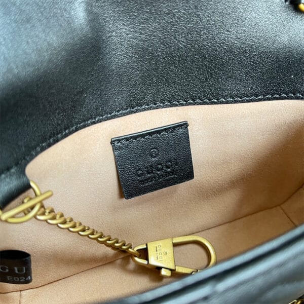 GG Marmont matelasse leather super mini bag black - Image 7