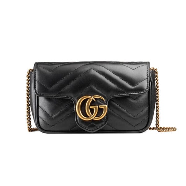 GG Marmont matelasse leather super mini bag black