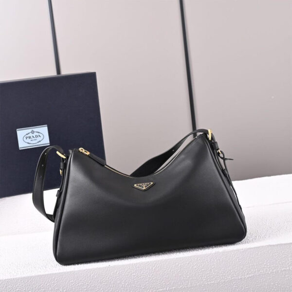 Prada Aimee large leather shoulder bag black - Image 2