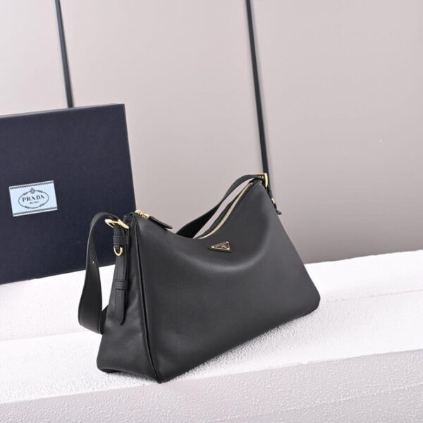 Prada Aimee large leather shoulder bag black - Image 3