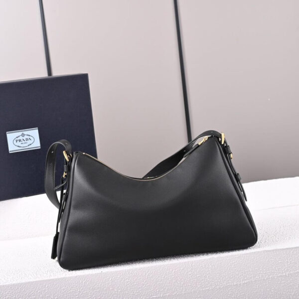 Prada Aimee large leather shoulder bag black - Image 4