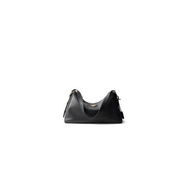 Prada Aimee large leather shoulder bag black