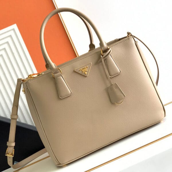 Large Prada Galleria Saffiano leather bag Lake Blue - Image 2