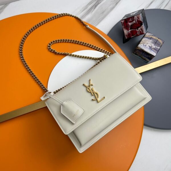 YSL sunset medium leather shoulder bag Beige - Image 2