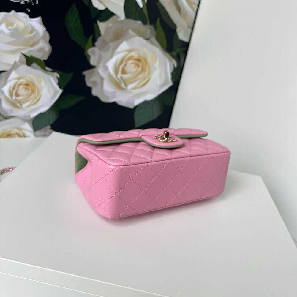 CHANEL Mini Classic Handbag With Top Handle Pink - Image 5