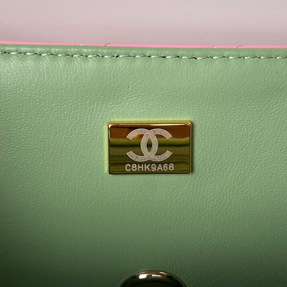 CHANEL Mini Classic Handbag With Top Handle Pink - Image 7
