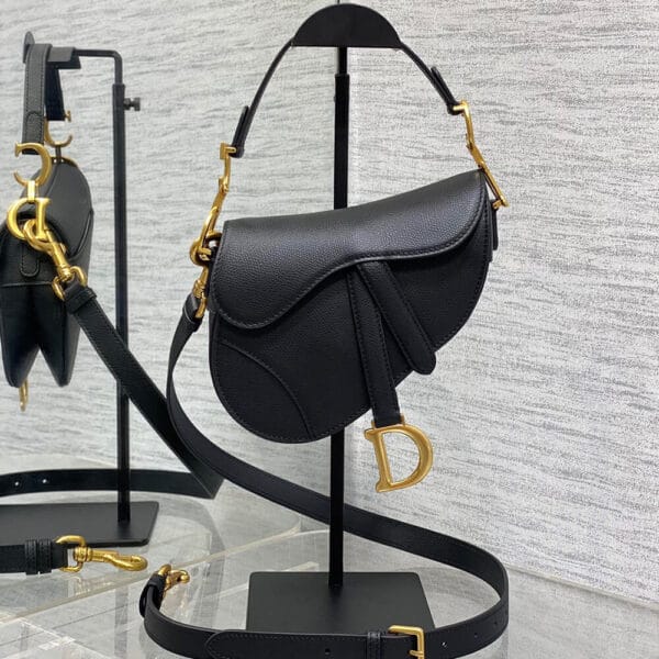 Dior Mini Saddle Bag with Strap black - Image 2