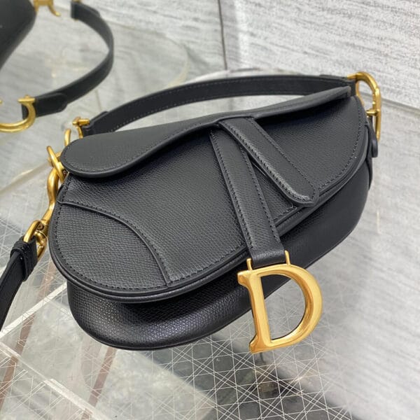 Dior Mini Saddle Bag with Strap black - Image 5
