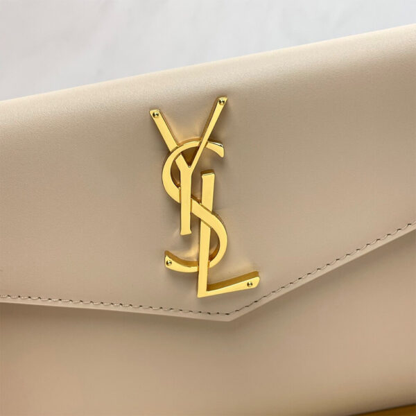 YSL UPTOWN POUCH IN GRAIN DE POUDRE EMBOSSED LEATHER Lake Blue - Image 7