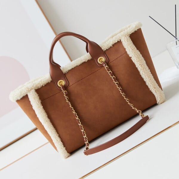 Chanel Small Tote Bag(high-end grade) Khaki - Image 4