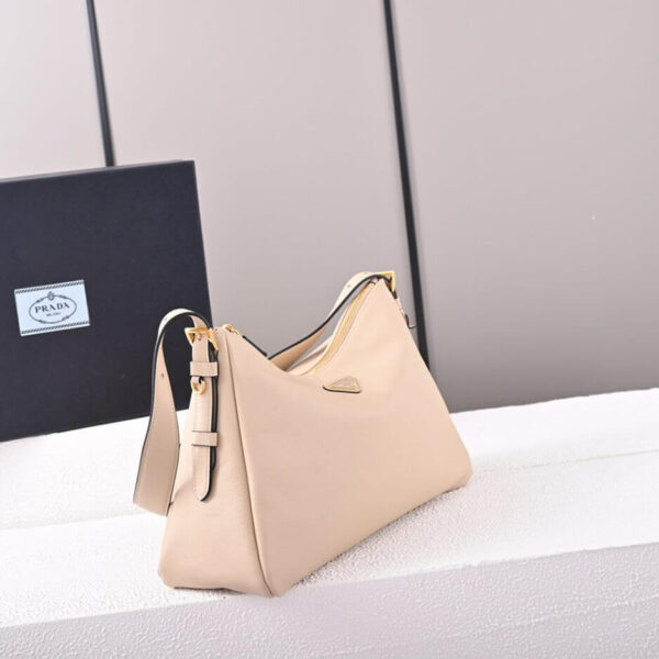 Prada Aimee large leather shoulder bag Beige - Image 3