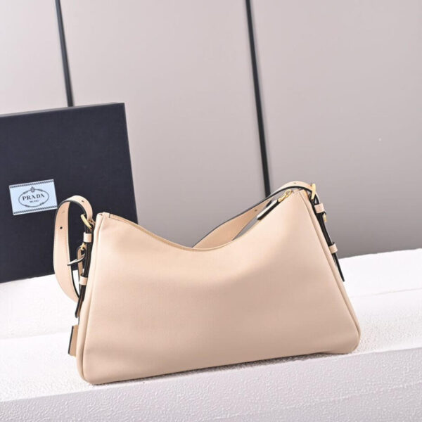 Prada Aimee large leather shoulder bag Beige - Image 4