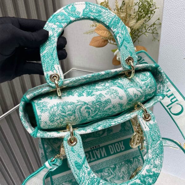 Dior Medium Lady D-Lite Bag Lake Blue - Image 6