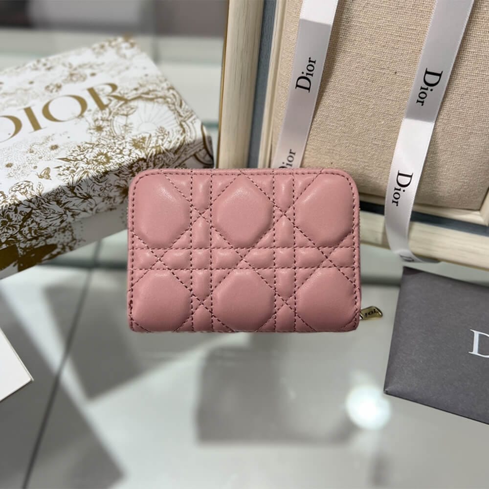 Lady Dior Voyageur Small Coin Purse Pink - Image 3