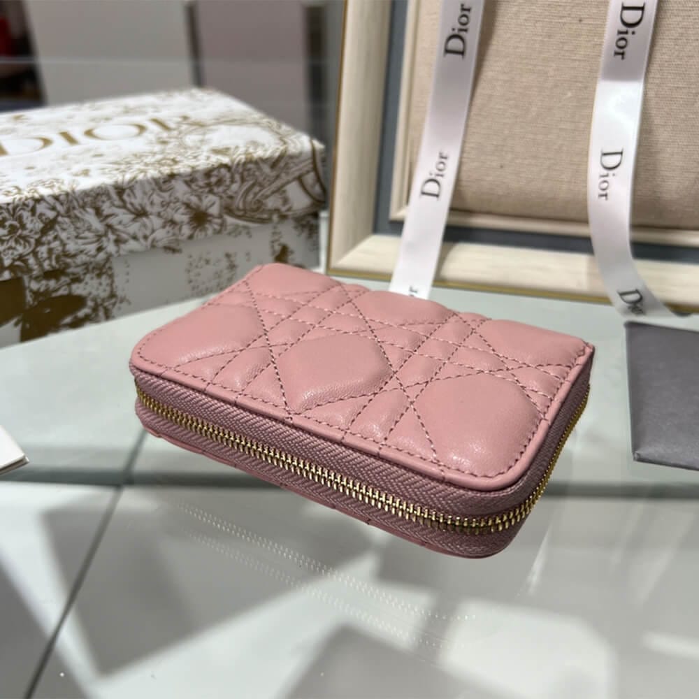 Lady Dior Voyageur Small Coin Purse Pink - Image 4