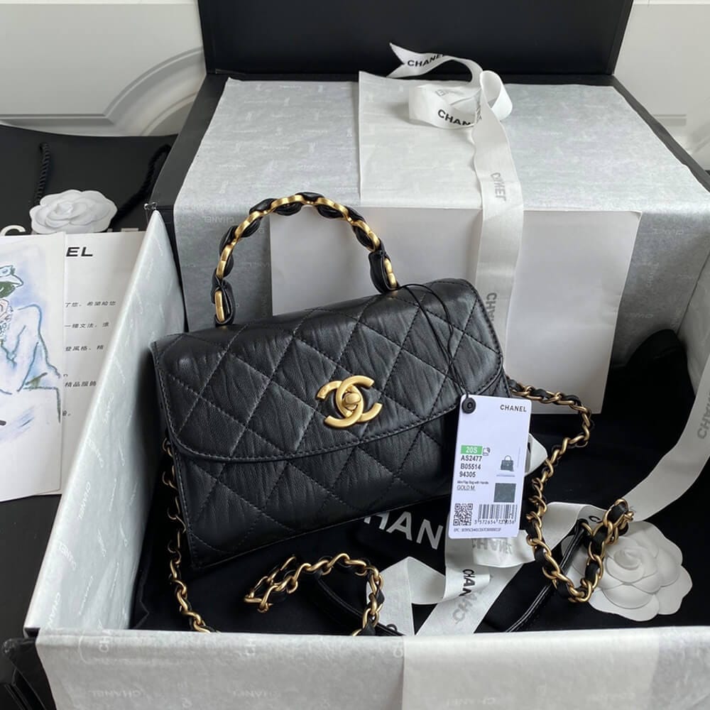 CHANEL Mini Flap Bag with Top Handle black - Image 2