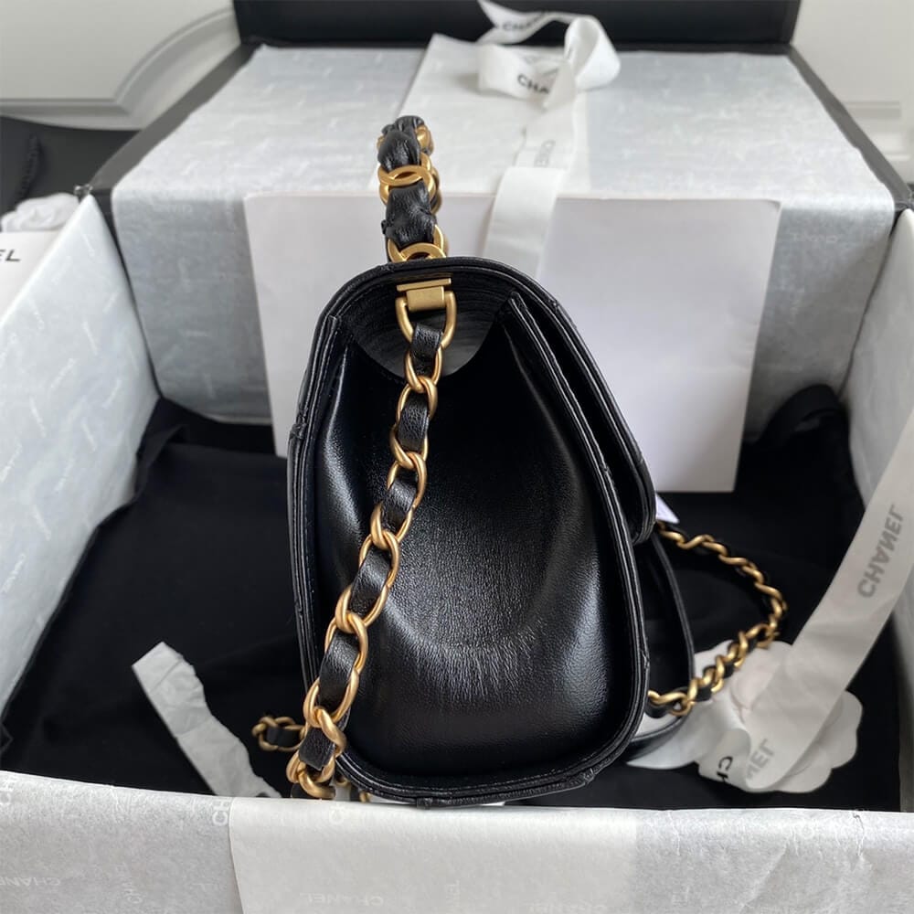 CHANEL Mini Flap Bag with Top Handle black - Image 4