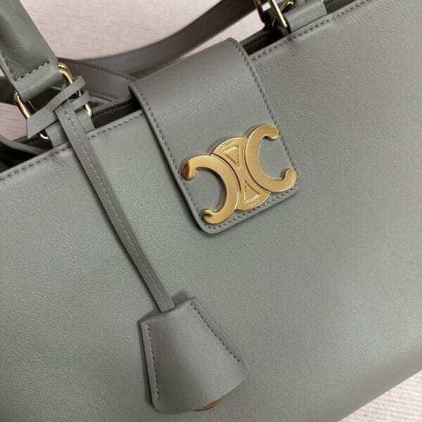 CELINE MEDIUM APPOLINE BAG IN SUPPLE CALFSKIN Medium grey - Image 6