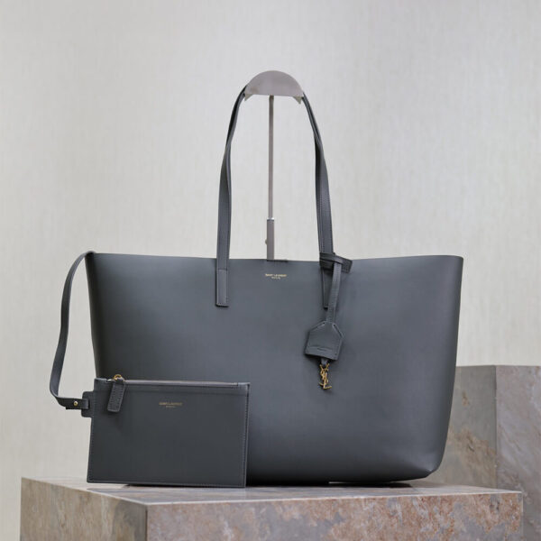 YSL Shopping Saint Laurent leather Medium grey - Image 2